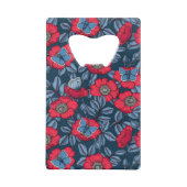 Roos van honden en vlinders, blauw en rood creditkaart flessenopener (Achterkant)