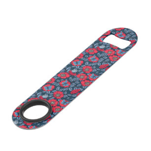 Roos van honden en vlinders, blauw en rood speed flessenopener