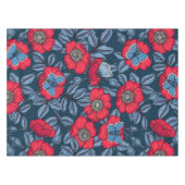 Roos van honden en vlinders, blauw en rood tafelkleed (Voorkant (Horizontaal))