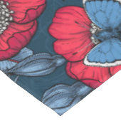 Roos van honden en vlinders, blauw en rood tafelkleed (Gekanteld)