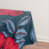 Roos van honden en vlinders, blauw en rood tafelkleed (Voorbeeld)