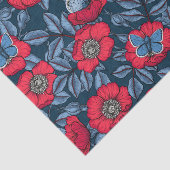 Roos van honden en vlinders, blauw en rood tissuepapier (Detail)
