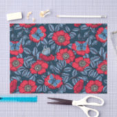 Roos van honden en vlinders, blauw en rood tissuepapier (Craft)