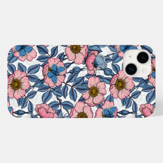 Roos van honden en vlinders Case-Mate iPhone case (Achterkant (horizontaal))