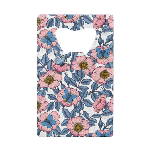 Roos van honden en vlinders creditkaart flessenopener (Voorkant)