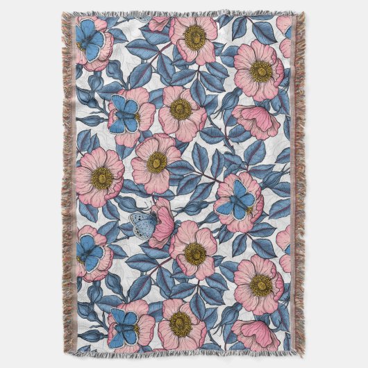 Roos van honden en vlinders deken (Voorkant Verticaal)