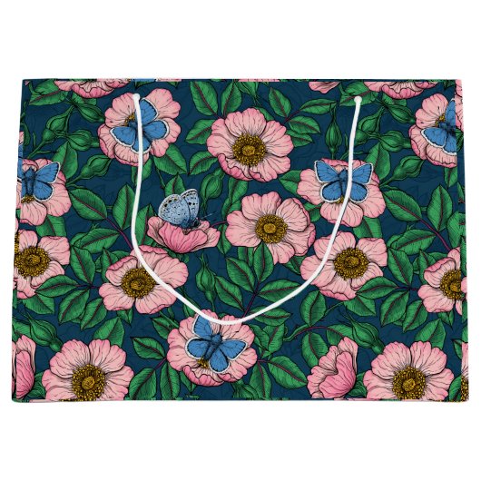 Roos van honden en vlinders groot cadeauzakje (Voorkant)