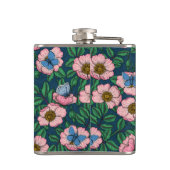 Roos van honden en vlinders heupfles (Achterkant)