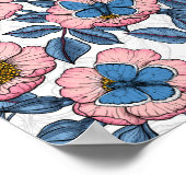 Roos van honden en vlinders poster (Hoek)