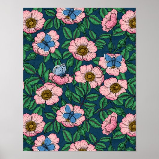 Roos van honden en vlinders poster (Voorkant)