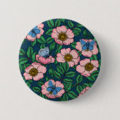 Roos van honden en vlinders ronde button 5,7 cm (Voorkant)