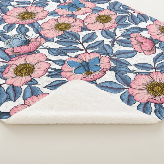 Roos van honden en vlinders sherpa deken (3/4)