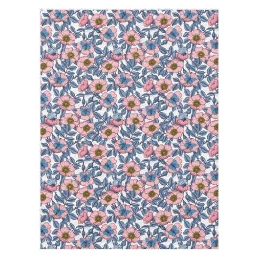 Roos van honden en vlinders tafelkleed (Voorkant)