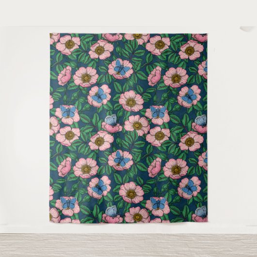 Roos van honden en vlinders wandkleed (Voorkant)