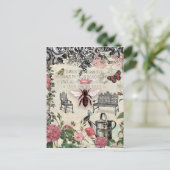 Roos van koningin Bee Garden Briefkaart (Staand voorkant)