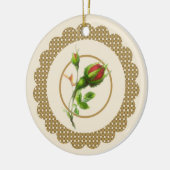 Roos van kool keramisch ornament (Links)