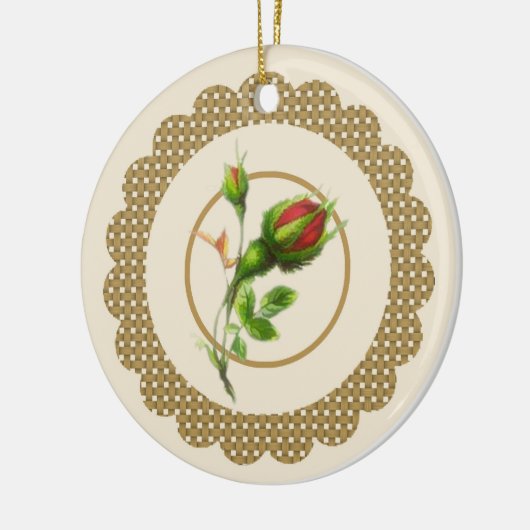 Roos van kool keramisch ornament (Links)