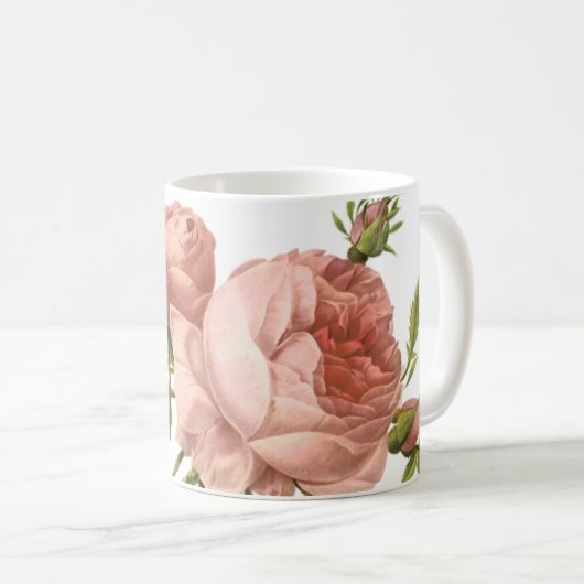 roos van kool (Rosa centifolia foliacea) van Redou Koffiemok (Voorkant rechts)