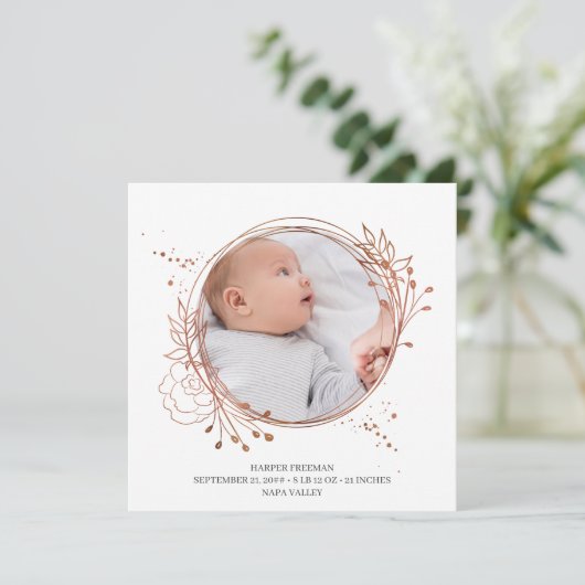 Roos van koper, gouden Lijst Aankondiging (Staand voorkant)