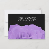 Roos van lavender en RSVP-reactiekaart van Black W RSVP Kaartje (Voorkant)
