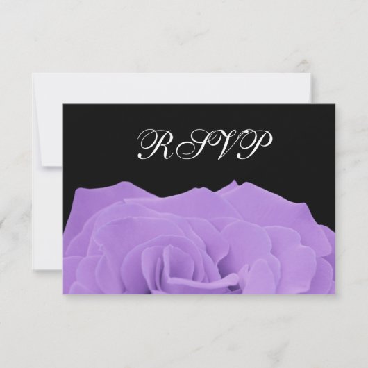 Roos van lavender en RSVP-reactiekaart van Black W RSVP Kaartje (Voorkant)