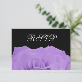 Roos van lavender en RSVP-reactiekaart van Black W RSVP Kaartje (Staand voorkant)