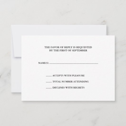 Roos van lavender en RSVP-reactiekaart van Black W RSVP Kaartje (Achterkant)