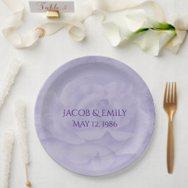 Roos van Lavender Wedding Papieren Bordje