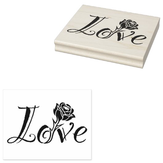 Roos van liefde rubberstempel (Gestempeld)