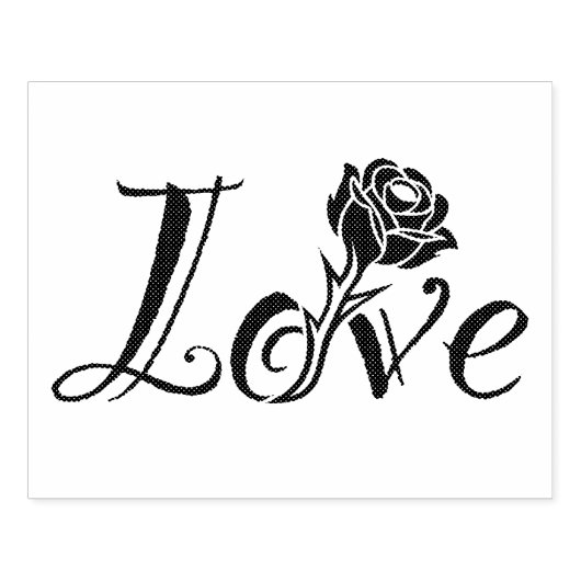 Roos van liefde rubberstempel (Afrduk)