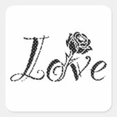 Roos van liefde vierkante sticker (Voorkant)