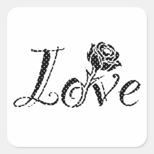 Roos van liefde vierkante sticker