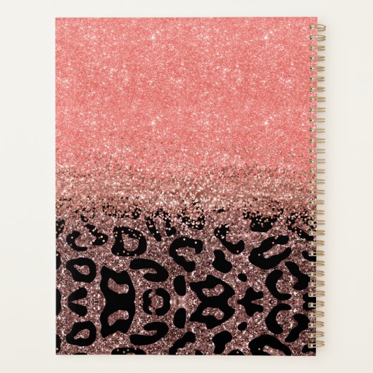 Roos van luipaard Gold Glitter 2023 Planner met na (Achterkant)