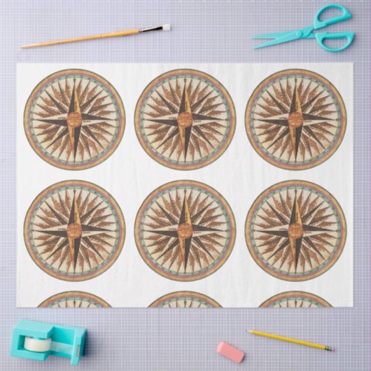 Roos van  maritieme kompas tissuepapier (Craft)