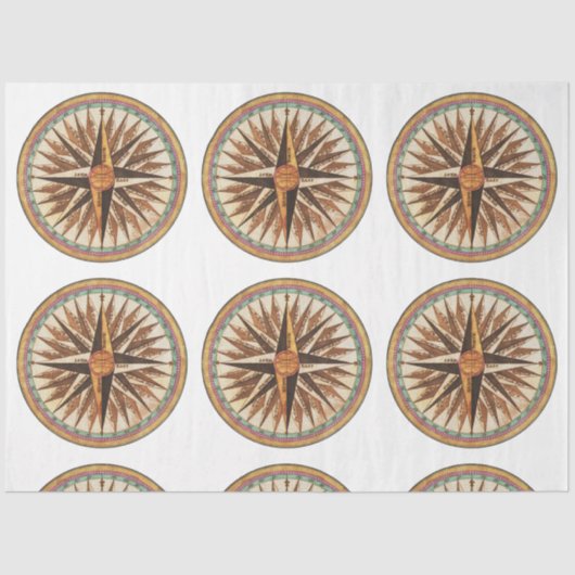 Roos van  maritieme kompas tissuepapier (Voorkant)