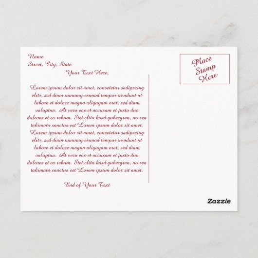 Roos van mijn hart briefkaart (Achterkant)