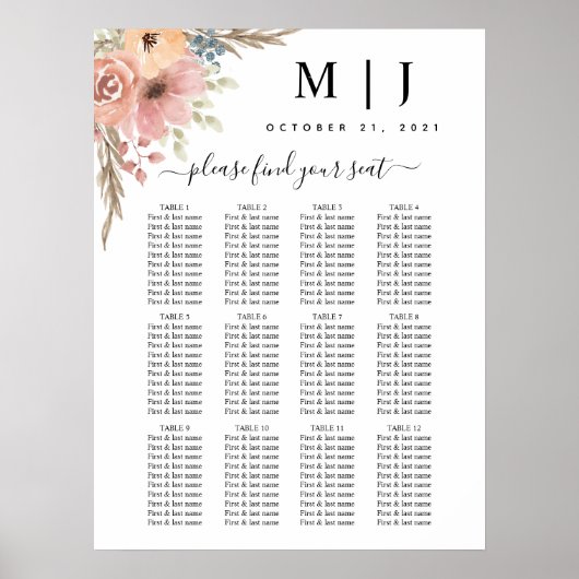  Roos van mosterd Perzikzaad Grafiek Poster (Voorkant)