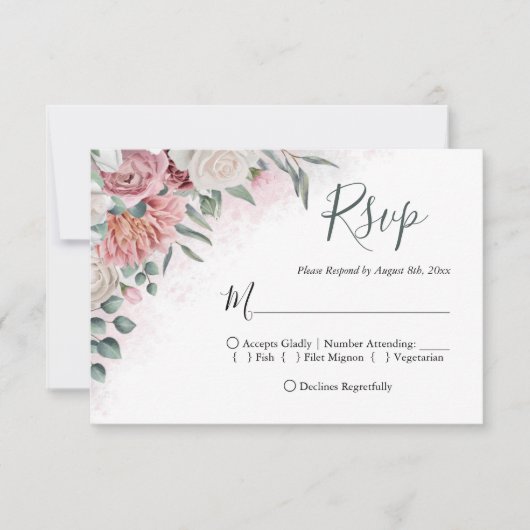 Roos van mosterd RSVP kaartje (Voorkant)