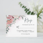 Roos van mosterd RSVP kaartje (Staand voorkant)
