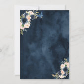 Roos van Navy Blue en Silver Elegant Quinceanera Kaart (Achterkant)