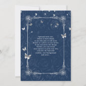 Roos van Navy Blue en Silver Elegant Quinceanera Kaart (Achterkant)
