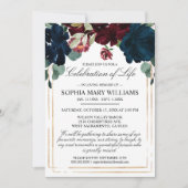 Roos van Navy en Bourgogne Funeral Celebration of  Kaart (Voorkant)