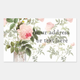 Roos van Orleans White Mason Jar en Daffodils Rechthoekige Sticker