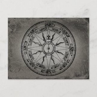 Roos van oude kompas (B&W) Briefkaart