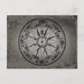 Roos van oude kompas (B&W) Briefkaart (Voorkant)