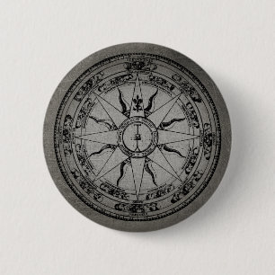 Roos van oude kompas (B&W) Ronde Button 5,7 Cm