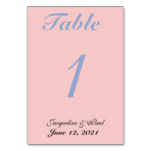 Roos van pasta's en nummers van blauwe bruiloft kaart (Achterkant)