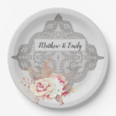 Roos van pasta's Papieren Bordje (Voorkant)