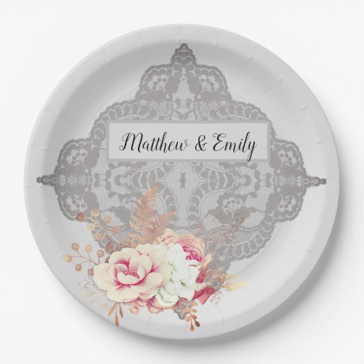  Roos van pasta's Papieren Bordje (Voorkant)