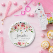 Roos van ponden Floral Commune Papieren Bordje (Feest)